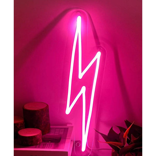 Quality Vivid Bright Pink Lightning Bolt LED Night Light Room Wall Decor