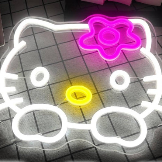 Adorable Vivid Bright Cute Hello Kitty Lurk LED Night Light Anime Japan Wall Dec