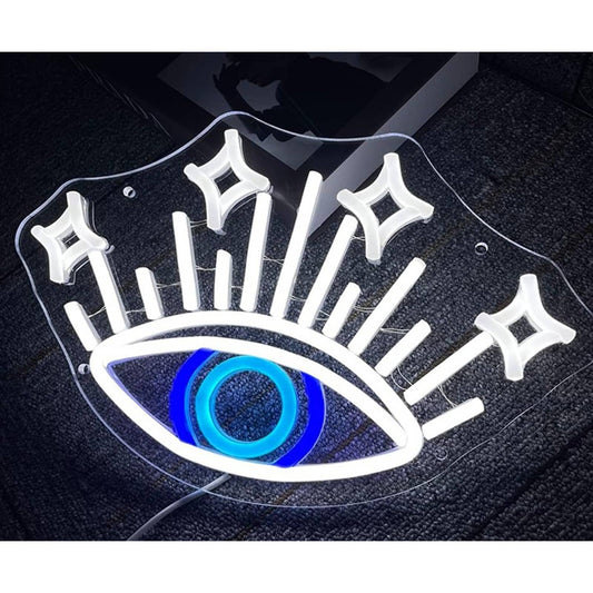 Lovely Bright Sparking Blue Eye LED Night Light Room Wall Decoration