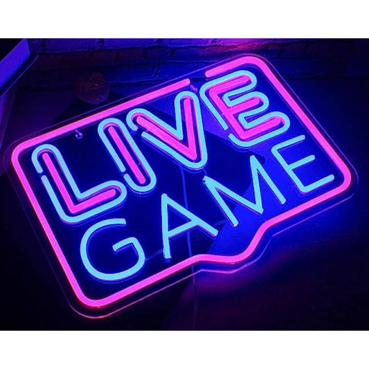 Fun Vivid Colorful LIVE Game LED Night Light Arcade Room Wall Streaming Decor