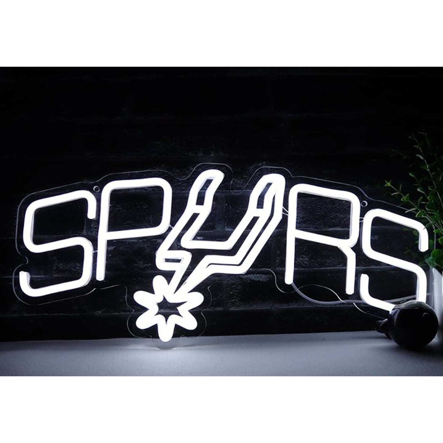 Vivid Bright Spurs Basketsball Team Logo LED Night Light NBA Sport Decor