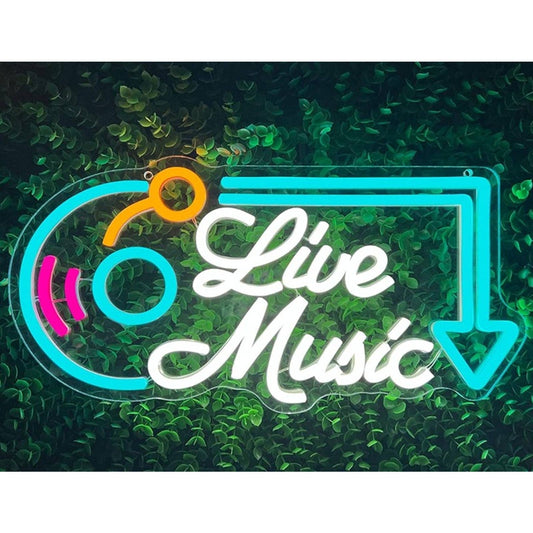 Vivid Bright Blue DJ Record Live Music LED Night Light Club Concert Decor