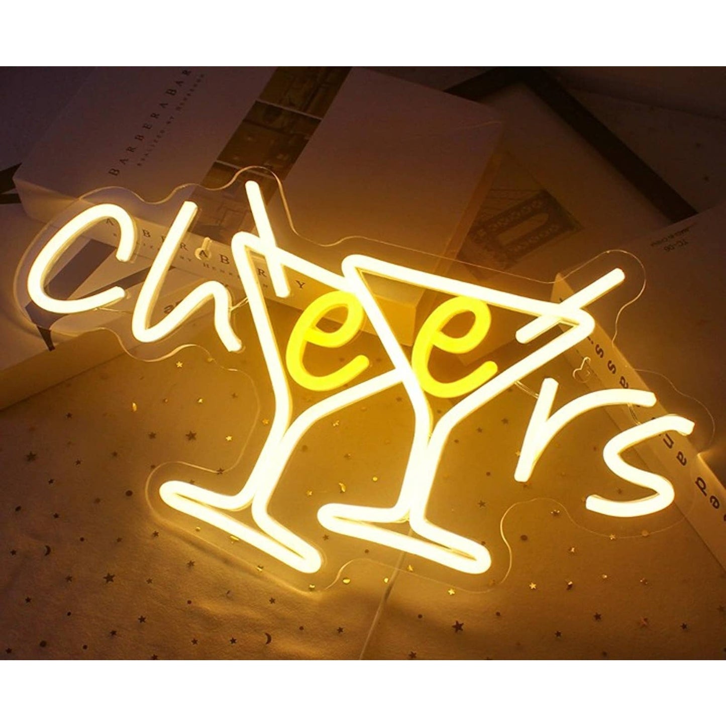 Fun Vivid Bright Cocktail Cheers LED Night Light Bar Party Decor