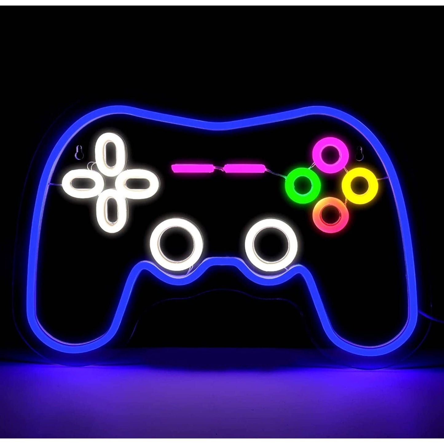 Fun Bright Blue Rainbow Circle Button Game Controller LED Night Light Decor