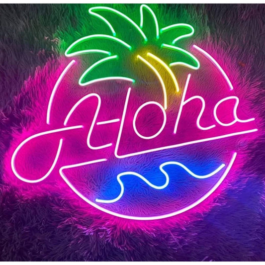 Lovely Bright Colorful Aloha LED Night Light Hawaii Light Room Wall Decoration