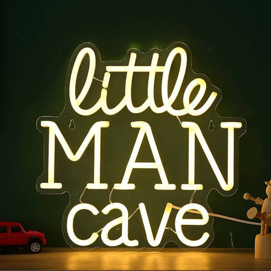 Fun Warm White “Little Man Cave” LED Night Light Room Wall Decor