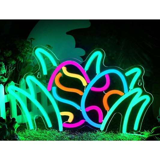 Lovely Bright Colorful Easter Eggs in Grass LED Night Light Room Wall Decor