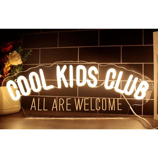 Fun Warm Bright “Cool Kids Club” LED Night Light Room Wall Decor
