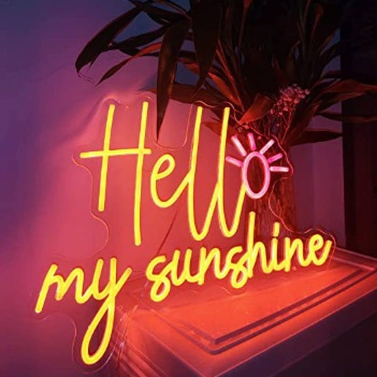 Fun Warm Bright “Hello Sunshine” LED Night Light Room Wall Decoration