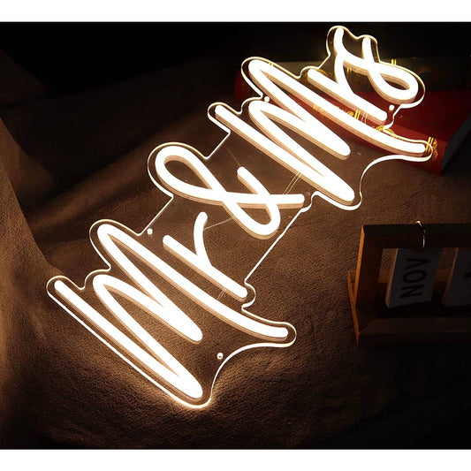Lovely Vivid Warm White Mr. & Mrs. LED Light Wedding Celebration Decoration