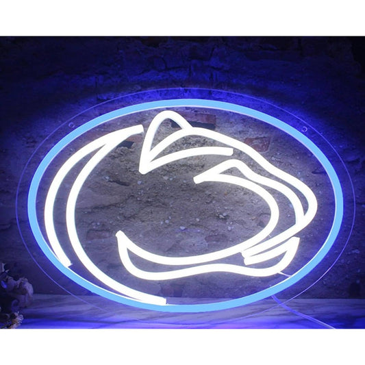 Vivid Bright Penn State Nittany Lions Logo LED Light Room Football Sport Decor