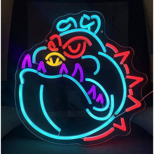 Fun Vivid Bright Colorful Bulldog LED Night Light Room Wall Decoration