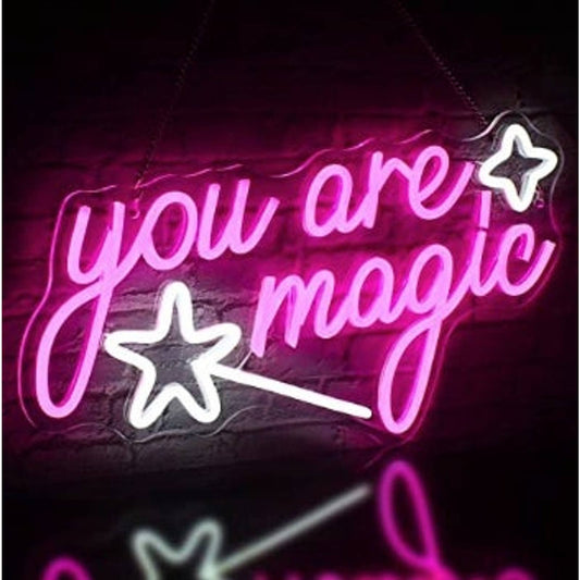 Lovely Bright White / Pink “You Are Magic” LED Night Light Room WalL Decoration