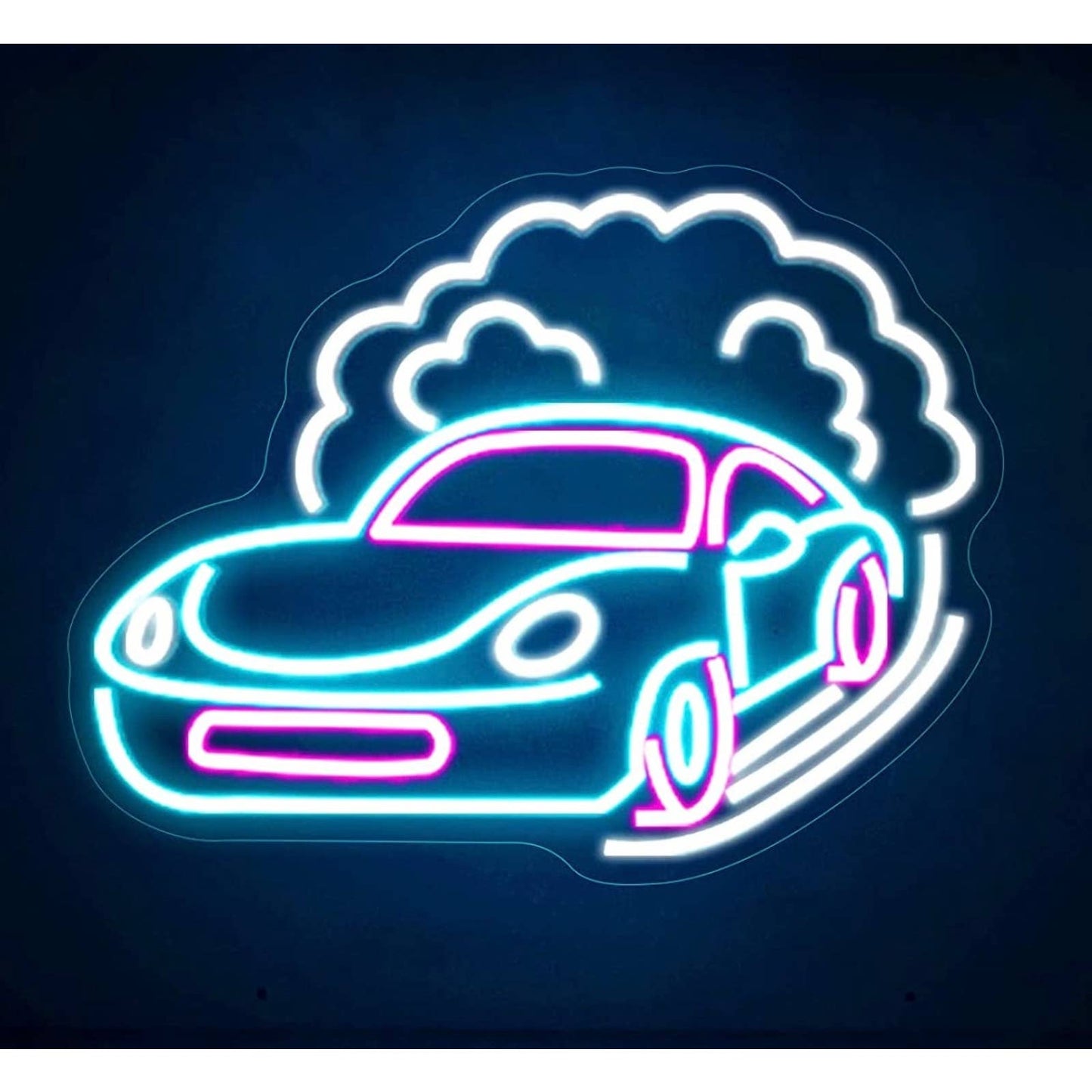 Cool Blue Speeding Porsche LED Night Light Sports Car Room Wall Decoration