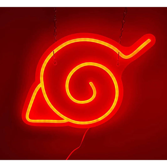 Bright Red Ninja Narut Village Leaf Symbol Naruto LED Night Light Anime Room Wal
