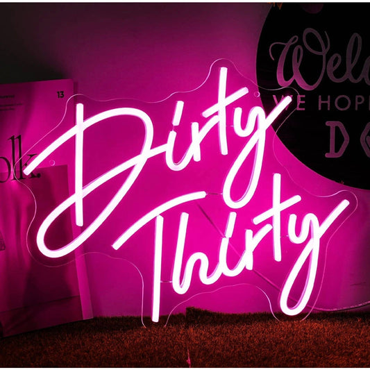 Fun Bright Pink “Dirty 30” LED Night Light Party Room Wall Decoration