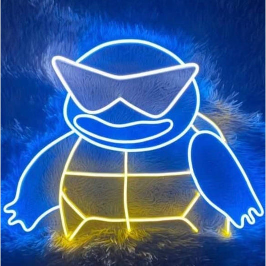 Fun Bright Cool Squirtle Pokemon in Sunglasses LED Night Light Room Wall Decor