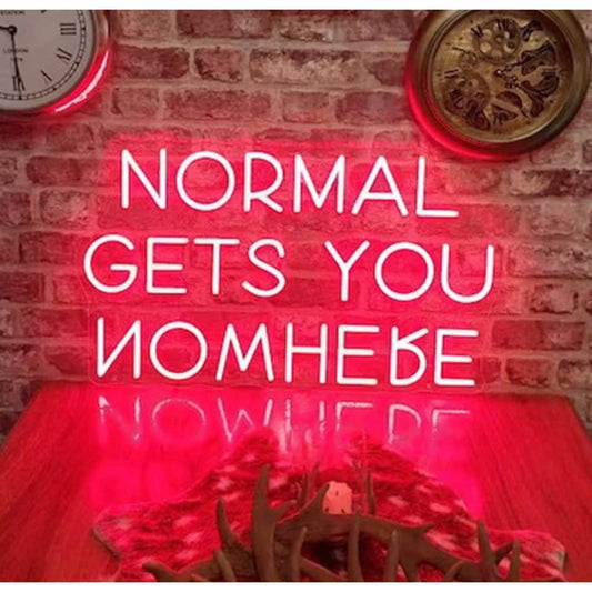 Empowering Bright Red “Normal Gets You Nowhere” LED Night Light Room Wall Decor