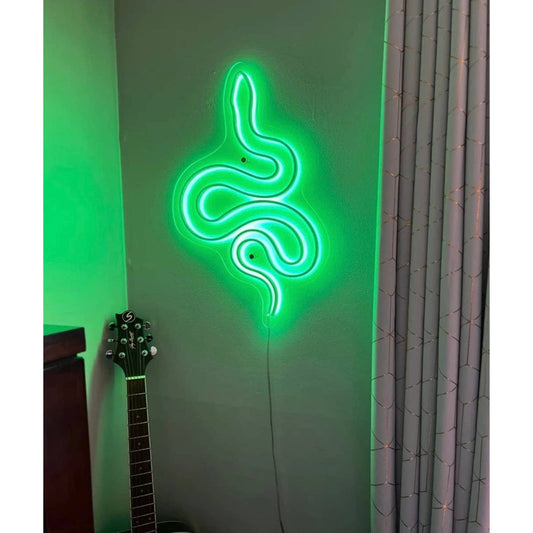 Cool Bright Green Snake LED Night Light Room Wall Decoration