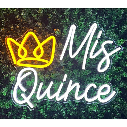Lovely Bright Yellow Crown Mis Quince LED Light Birthday Celebration Decoration