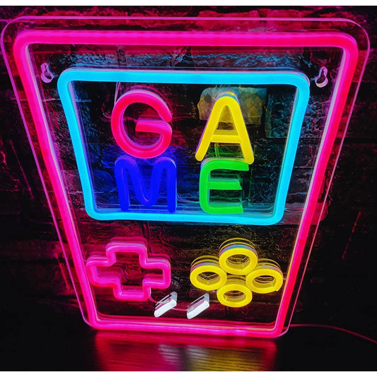 Fun Vivid Bright & Colorful Gameboy LED Night Light Game Room Wall Decoration