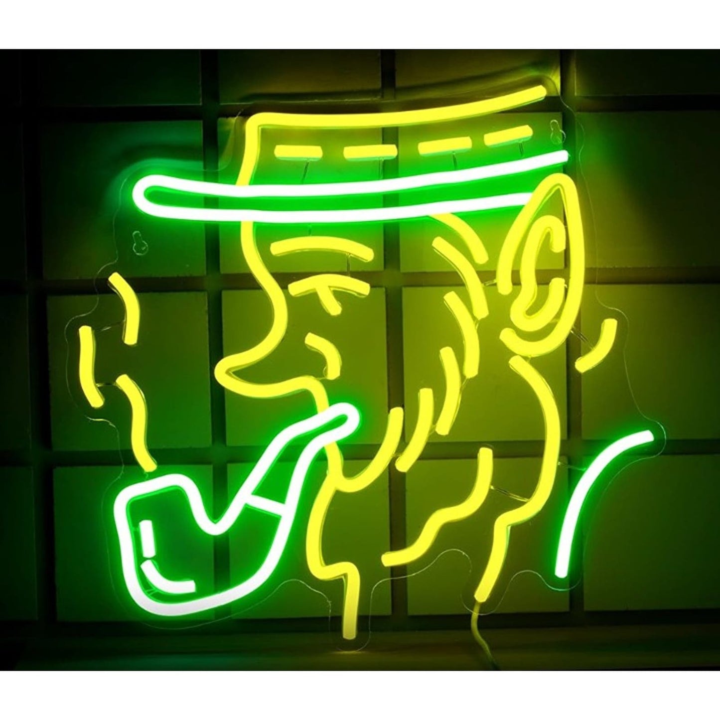 Fun Bright Green Leprechaun w/ a Pipe LED Light St. Patrick’s Day Decor