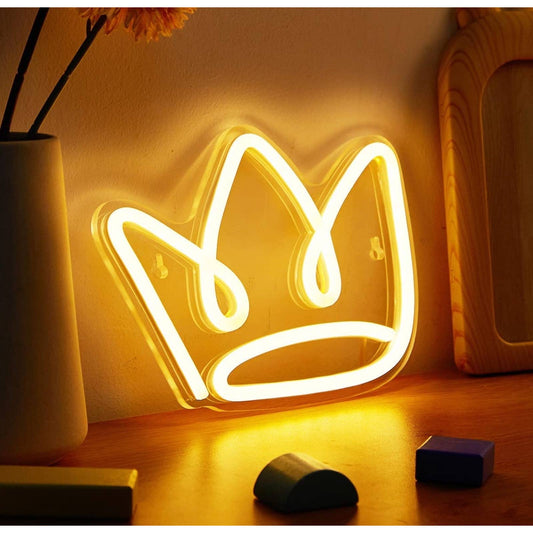 Lovely Warm Bright Yellow Crown LED Night Light Room Wall Decoration