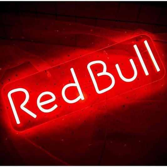 Vivid Bright Red Bull Energy Drink LED Night Light Room Wall Decoration