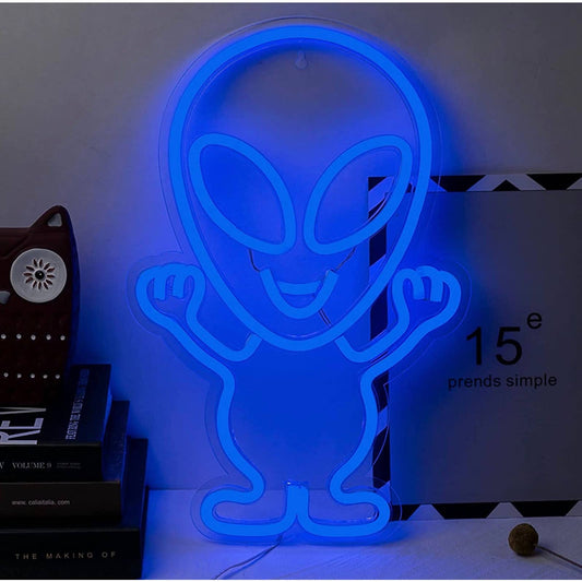 Vivid Blue Alien Kid LED Night Light Room Wall Decor