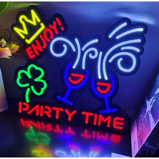 Quality Bright Colorful Party Time Wine LED Light Celebration Decoration Wall De