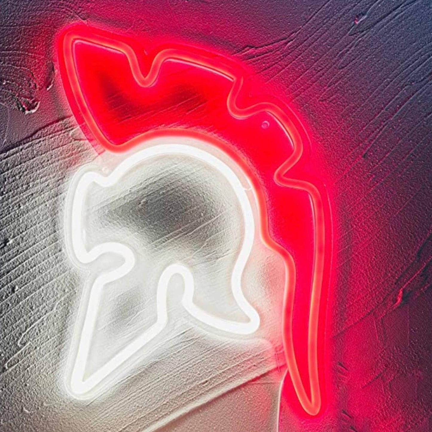 Vivid Bright Red / White Trojan Helmet LED Night Light Room Wall Decoration