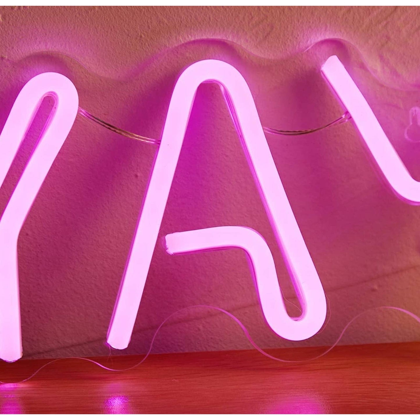 Adorable Bright Pink “Yay” LED Night Light Room Wall Decoration