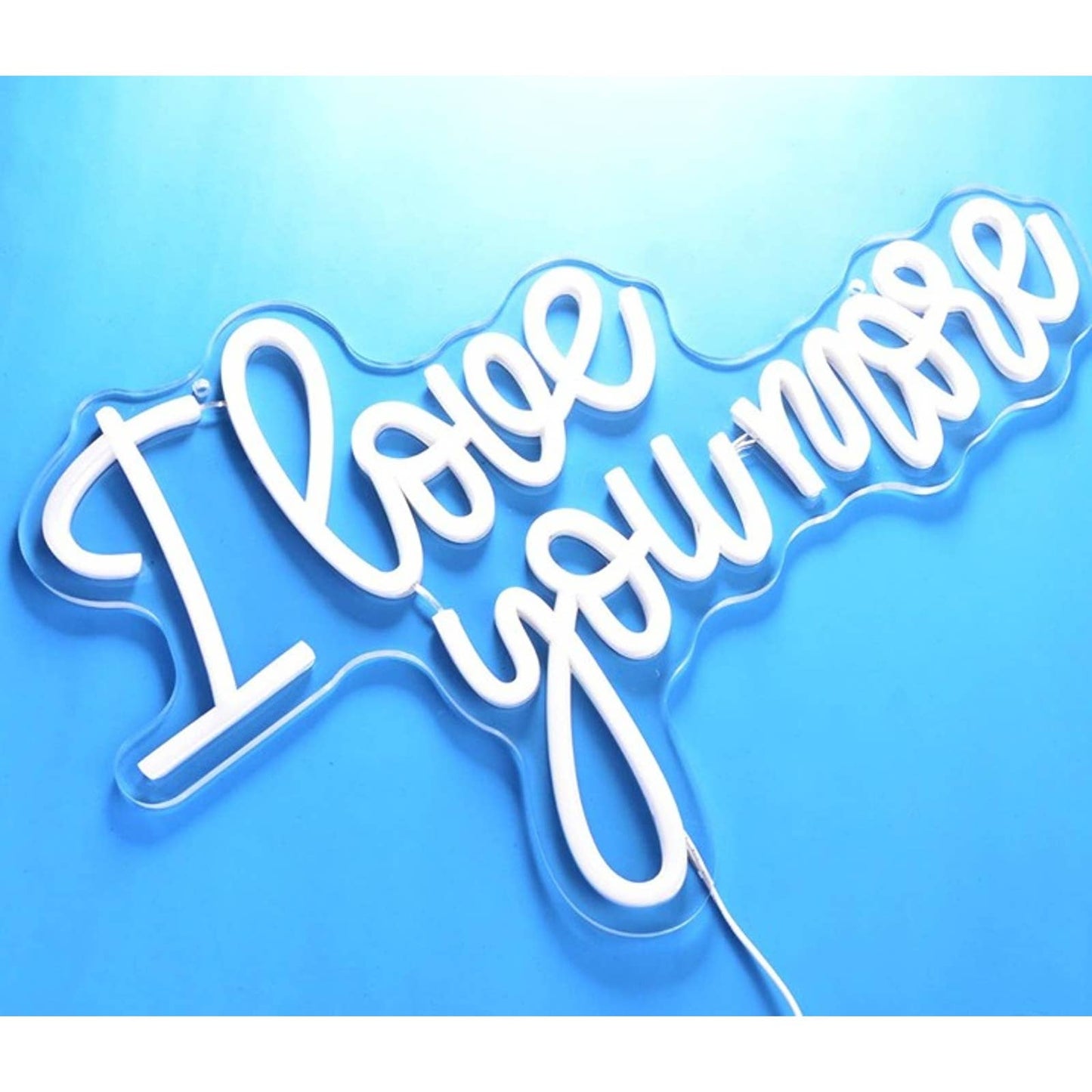 Romantic Bright White “I Love You More” LED Night Light Room Wall Decor