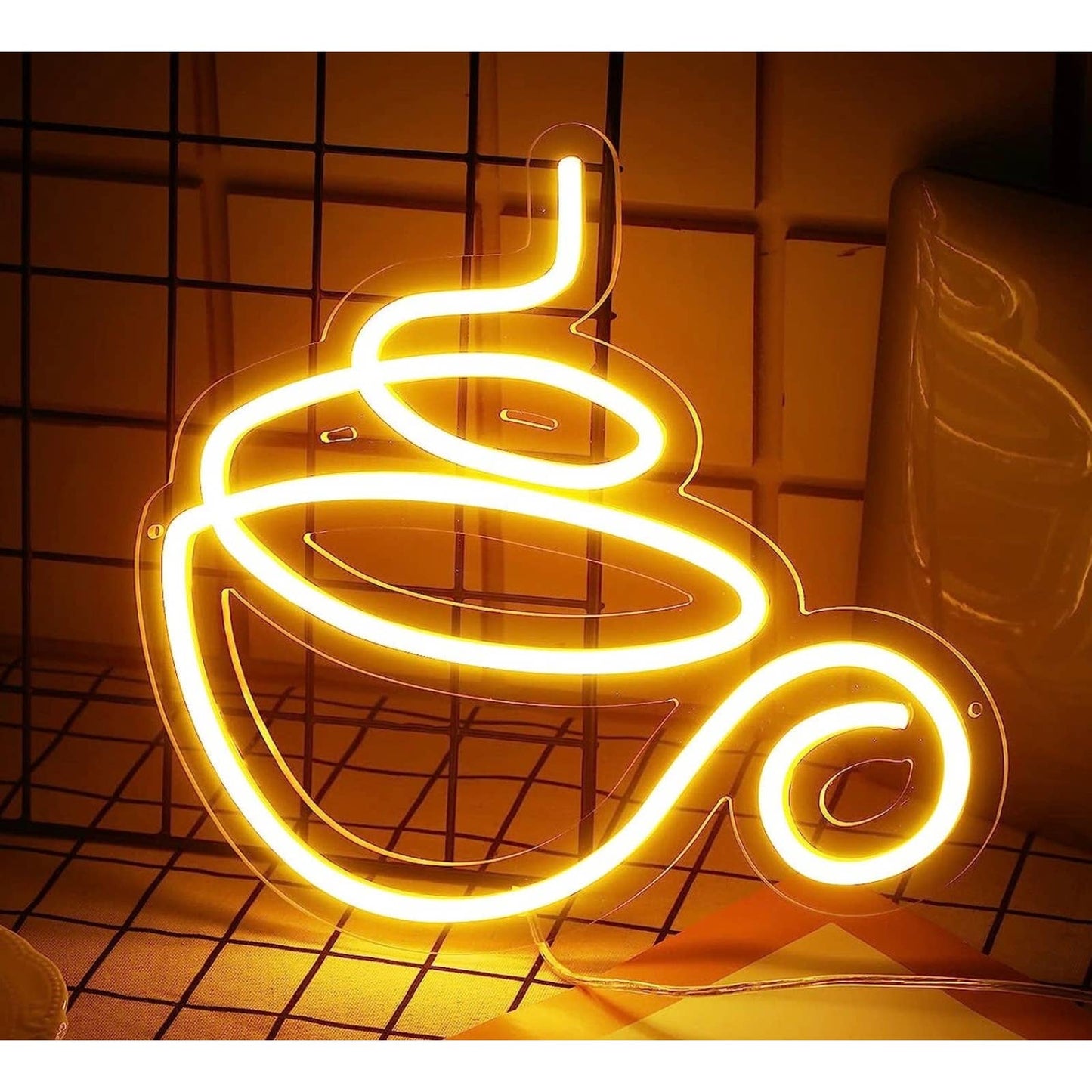 Lovely Warm Bright Spiral Coffee Espresso Mug LED Night Light Room Wall Decor