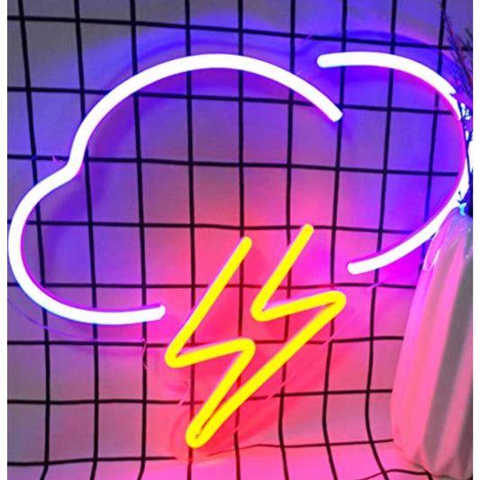 Bright Blue / Yellow Thunder Storm Cloud LED Night Light Room Wall Decoration