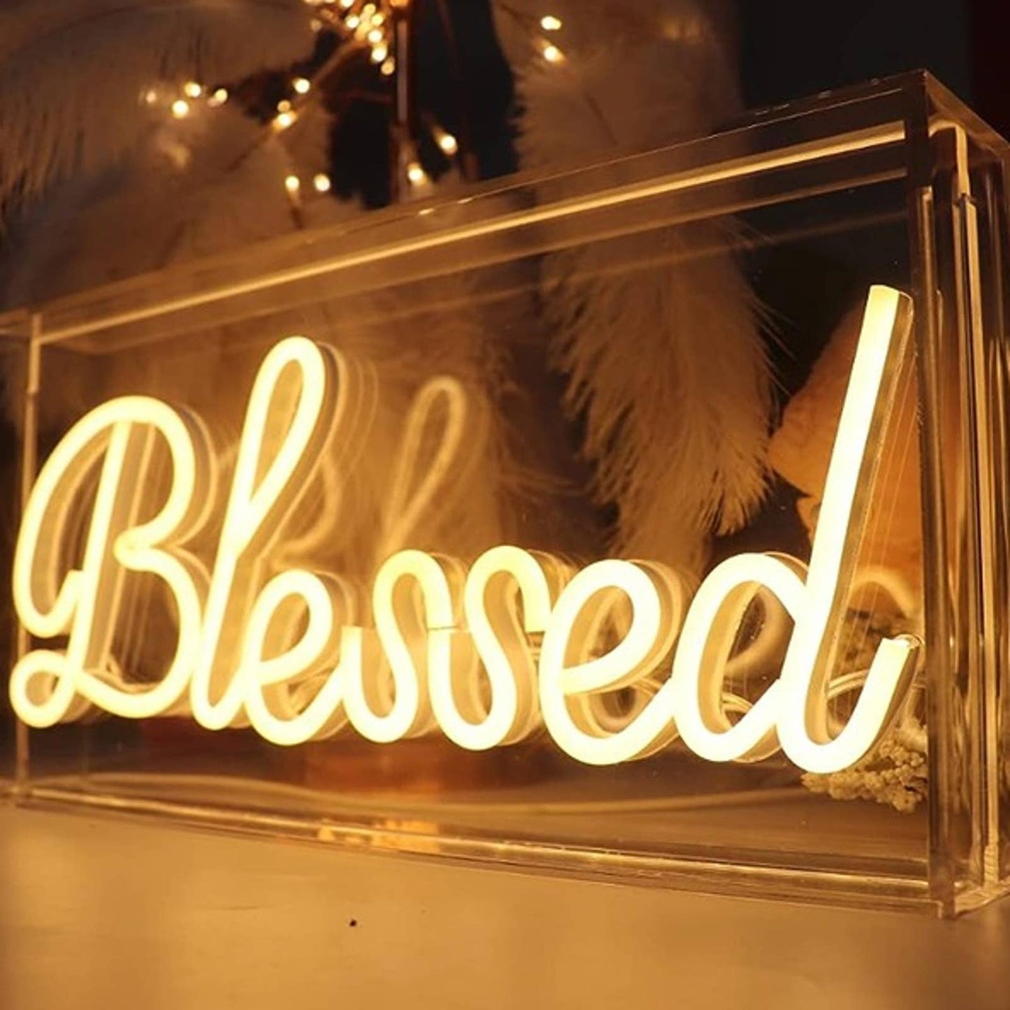 Lovely Warm Vivid Bright “Blessed” LED Night Light Room Wall Decoration