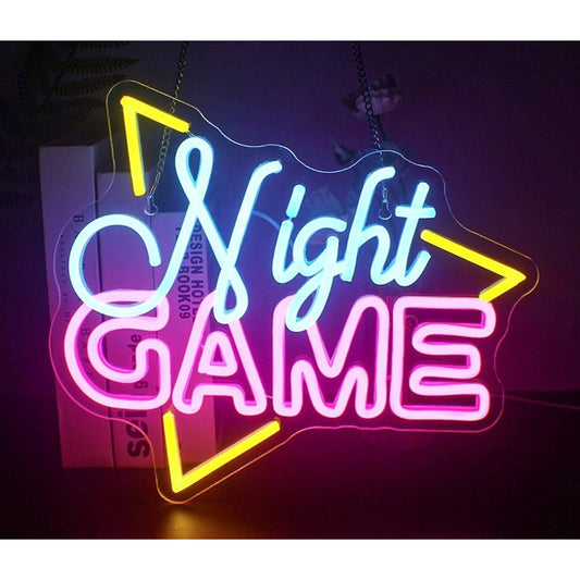 Fun Vivid Bright Pink/Blue/Yellow Triangle Night Game LED Night Light Wall Decor