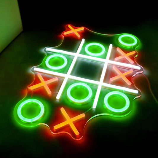 Fun Vivid Bright Tic Tac Toe LED Night Light Game Room Wall Decoration