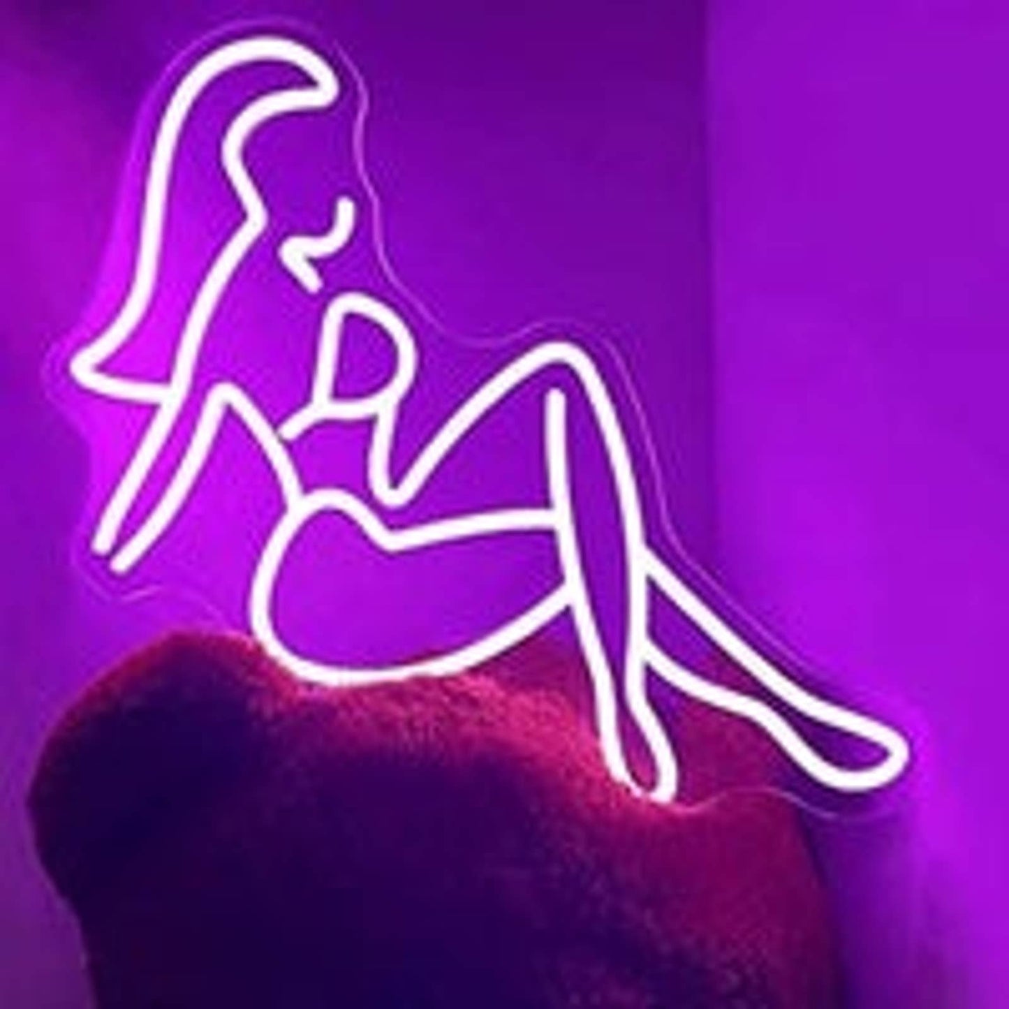Lovely Bright Pink Lady in Bikini LED Night Light Room Wall Decoration