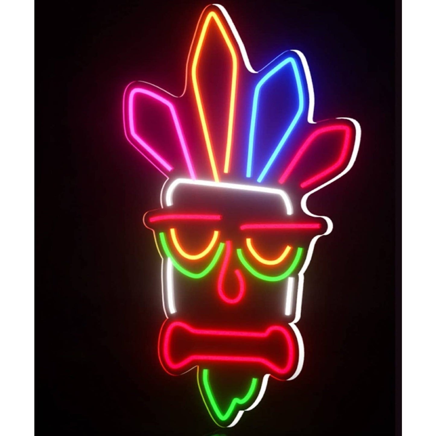 Fun Bright Crash Bandicoot Color Aku Aku Totem Mask LED Light Game Room Decor