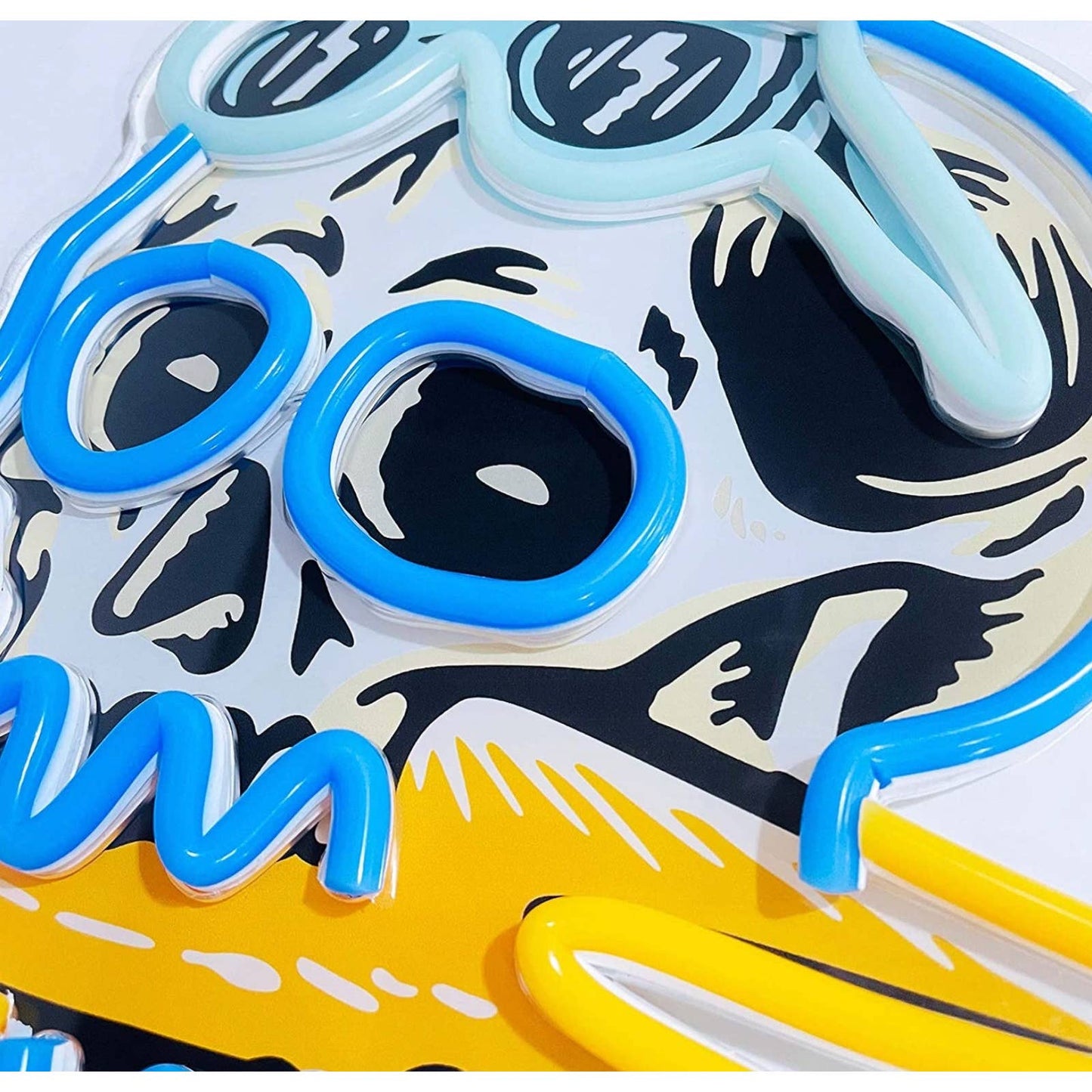 Fun Bright Blue Skull Lighting Sunglasses LED Night Light Room Wall Decoraton