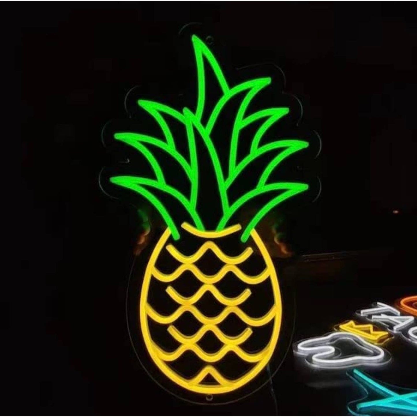 Tasty Bright Yellow Green Pineapple LED Night Light Room Wall Decoration