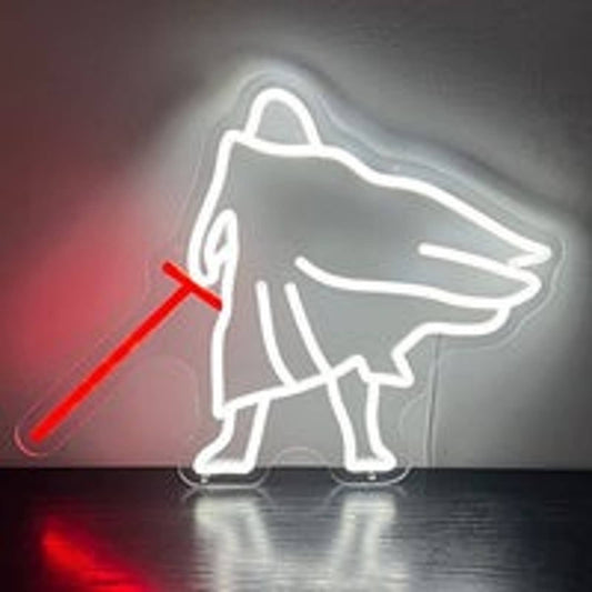 Vivid Bright Kylo Ren w/ Cross Guard Light Saber LED Light Star Wars Decor