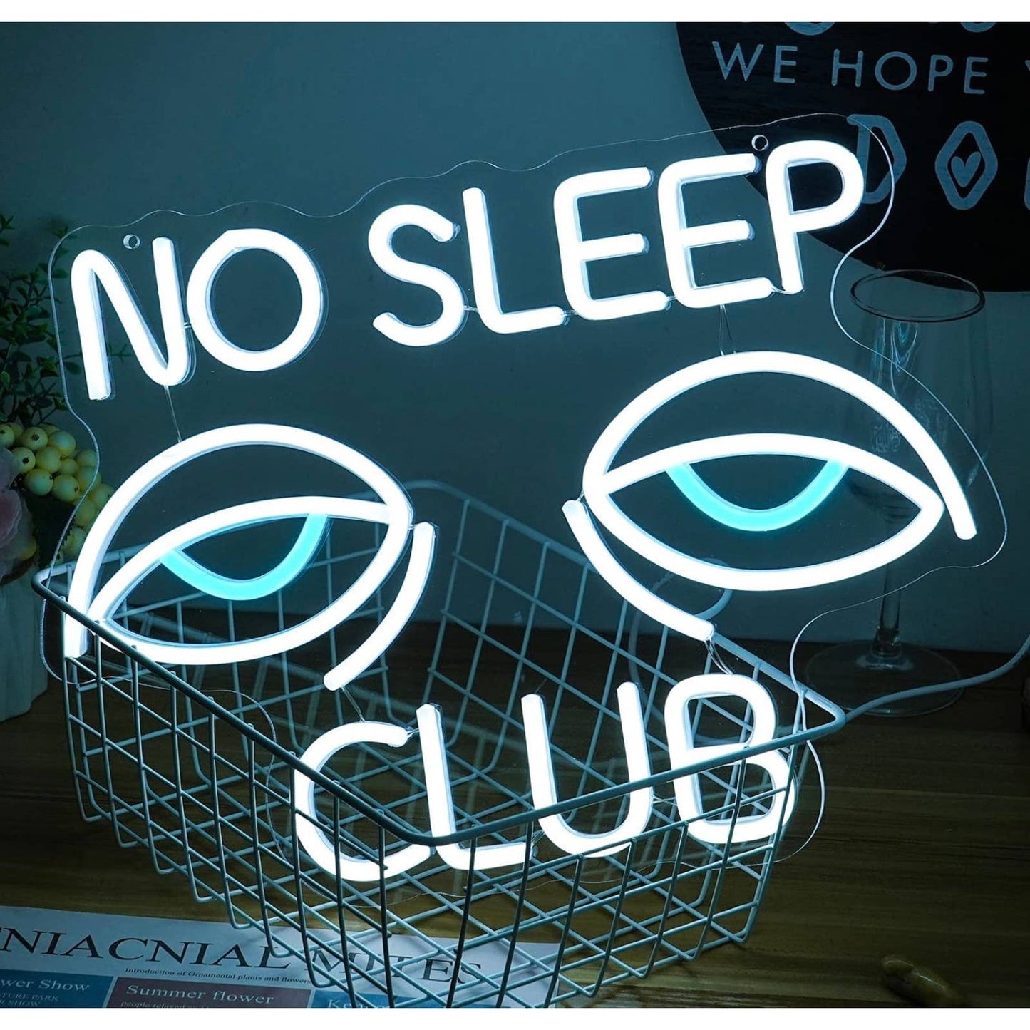 Bright “No Sleep Club” LED Night Light Sign Gamer Game Room Wall Decoration