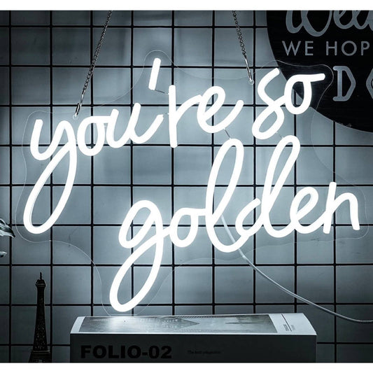 Lovely Bright White “You’re So Golden” LED Night Light Room Wall Decoration