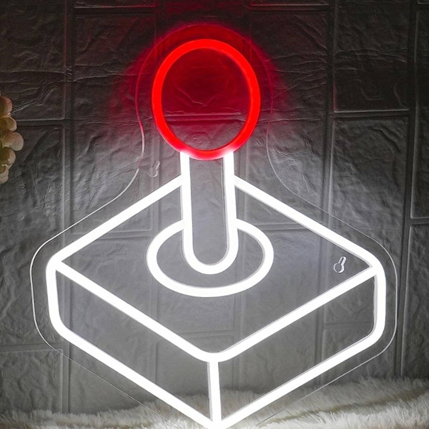 Fun Bright Red Arcade Joystick LED Night Light Game Room Decor