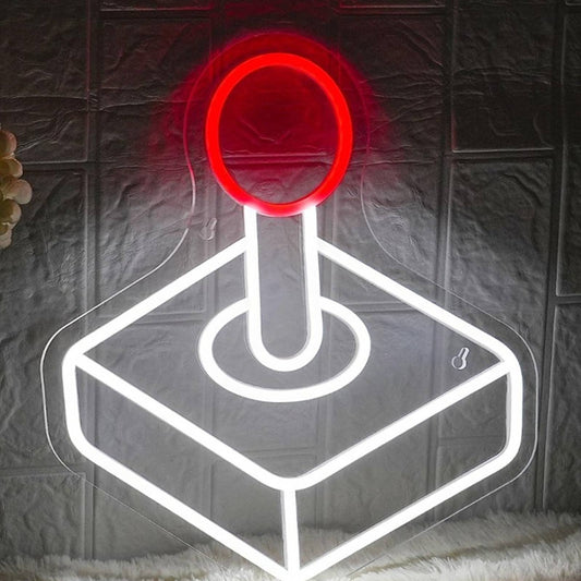 Fun Bright Red Arcade Joystick LED Night Light Game Room Decor