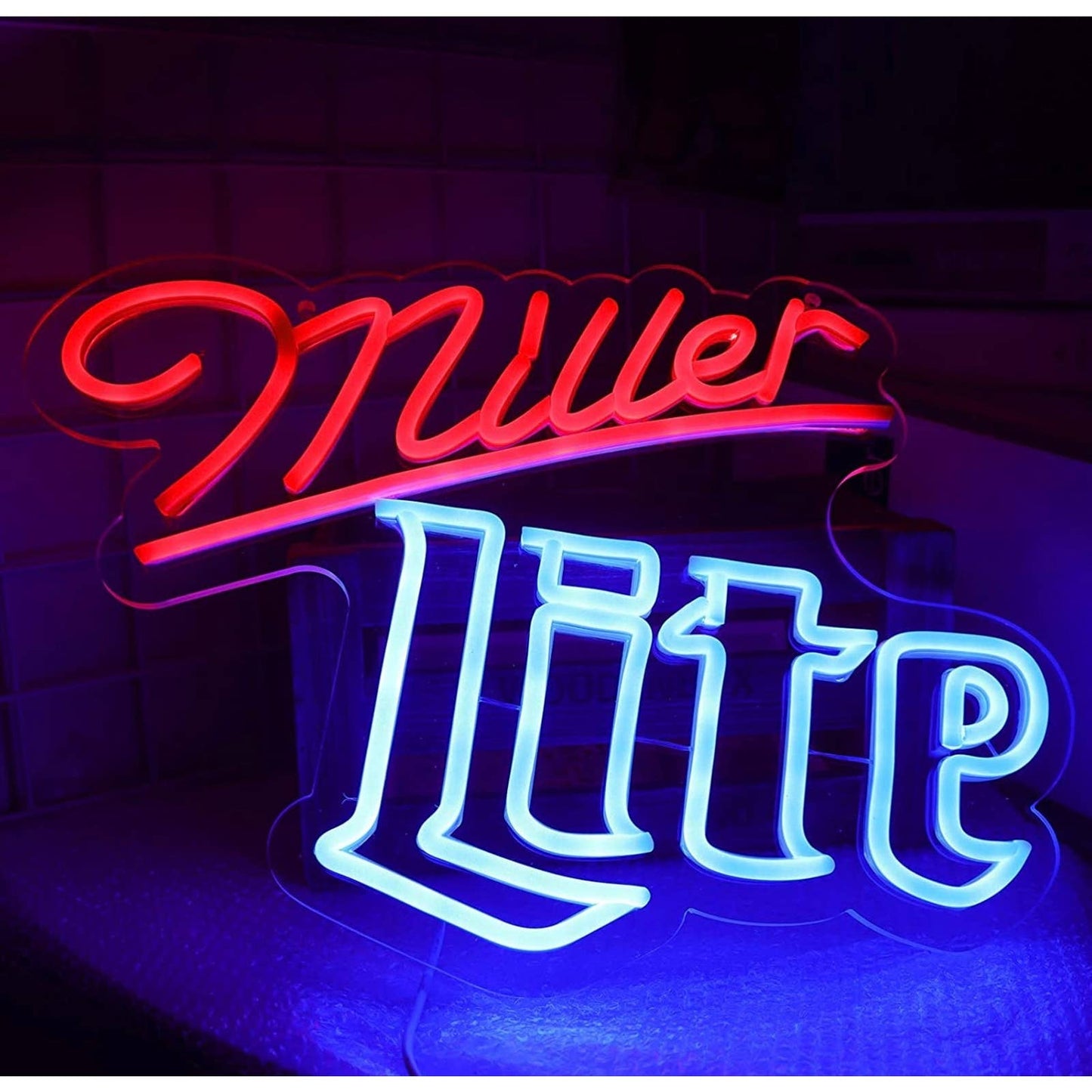 Vivid Bright Miller Light Beer Bar LED Business Store Light Window Wall Decorati