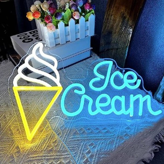 Lovely Bright Blue / Yellow Ice Cream LED Night Light Room Wall Decoration