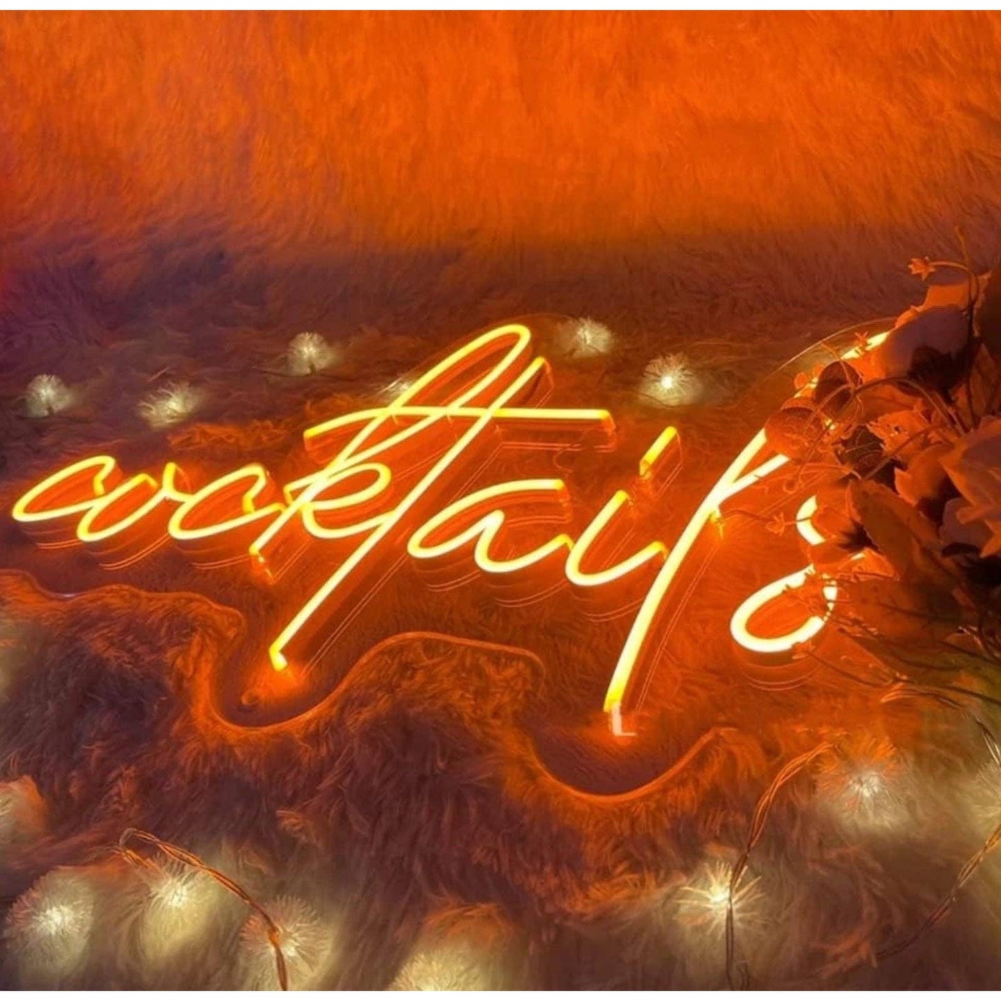 Warm Bright Warm Orange Cocktails Bar LED Night Light Room Wall Decoration